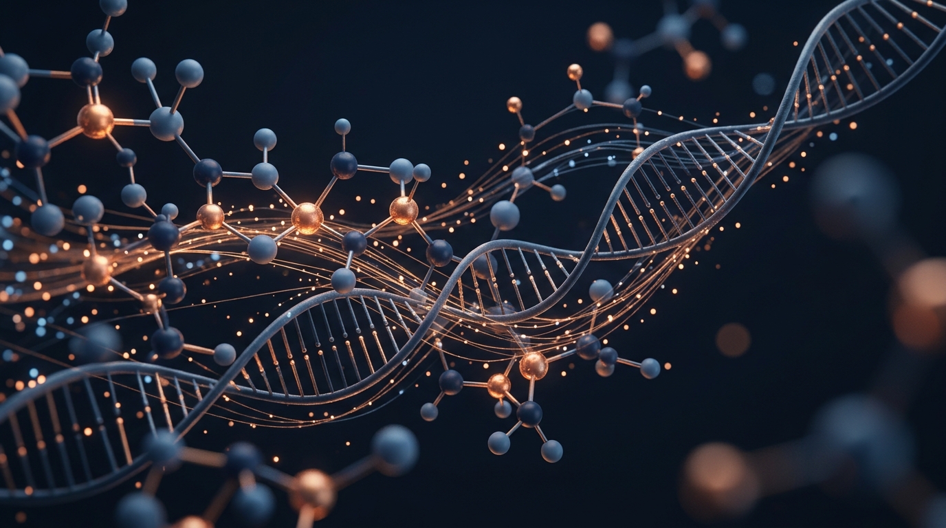 Clean research workspace with laptop showing data